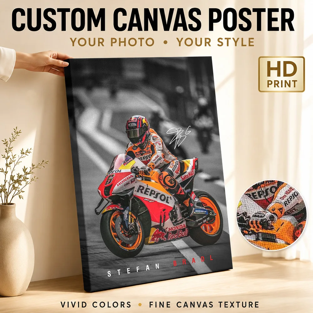 Stefan Bradl MotoGP Canvas Poster Custom Modern Aesthetic Wall Art for Dining Room Home Decoration Ready to Hang Gift for Fans