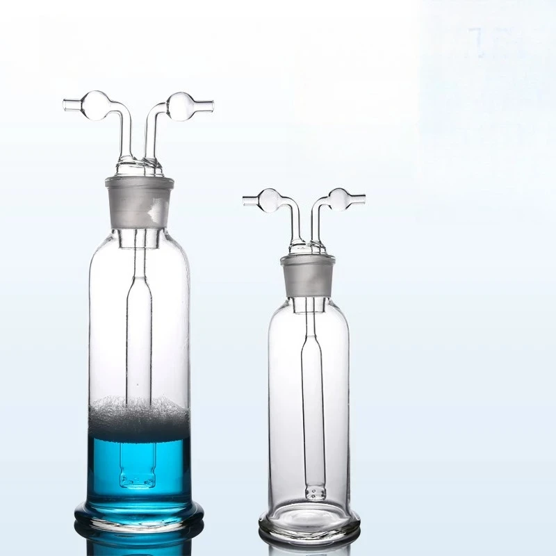 Thick Wall Glass Monteggia Gas Washing Bottle, Porous Gas Scrubber, 50/100/250/500/1000/2500ml Lab Gas Washing Flask