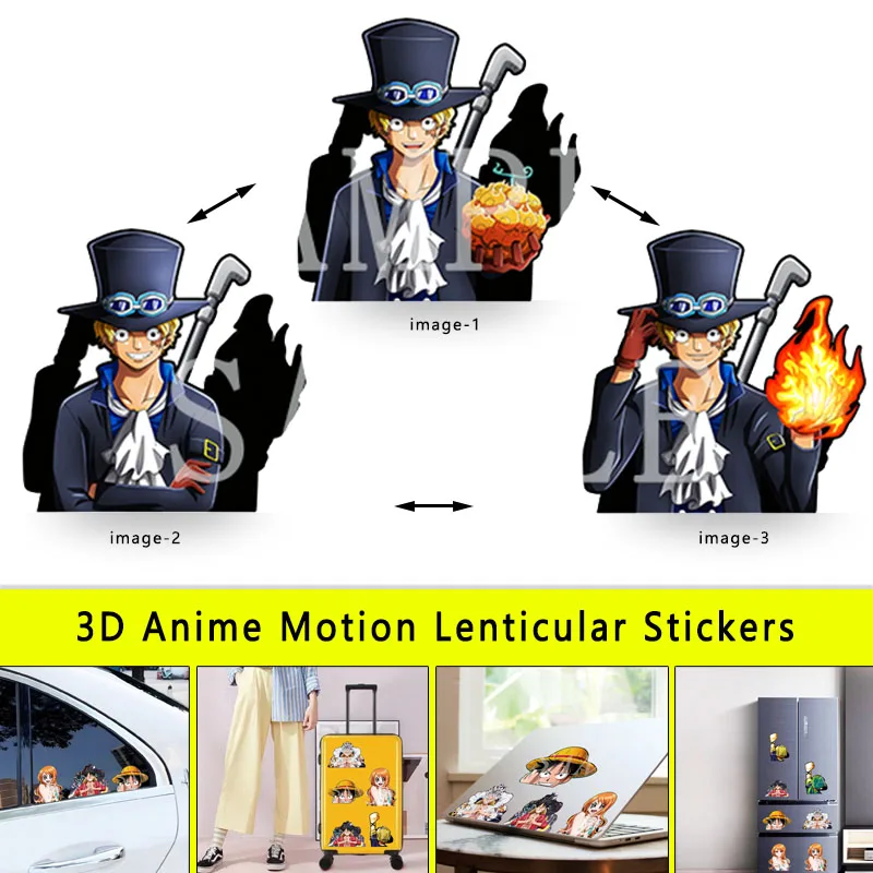 Sabo Motion Koelkast Sticker Een Stuk Anime Peeker Sticker Waterdichte Stickers Voor Auto, Laptop, Koffer, Etc Speelgoed Kerstcadeau