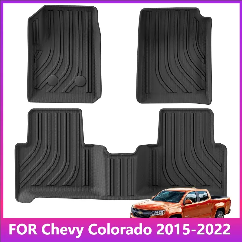 

Коврики для Chevrolet Chevy Colorado 2015-2022 Автомобильные коврики 3D TPE Набор подушечек для ног Всепогодные автоаксессуары