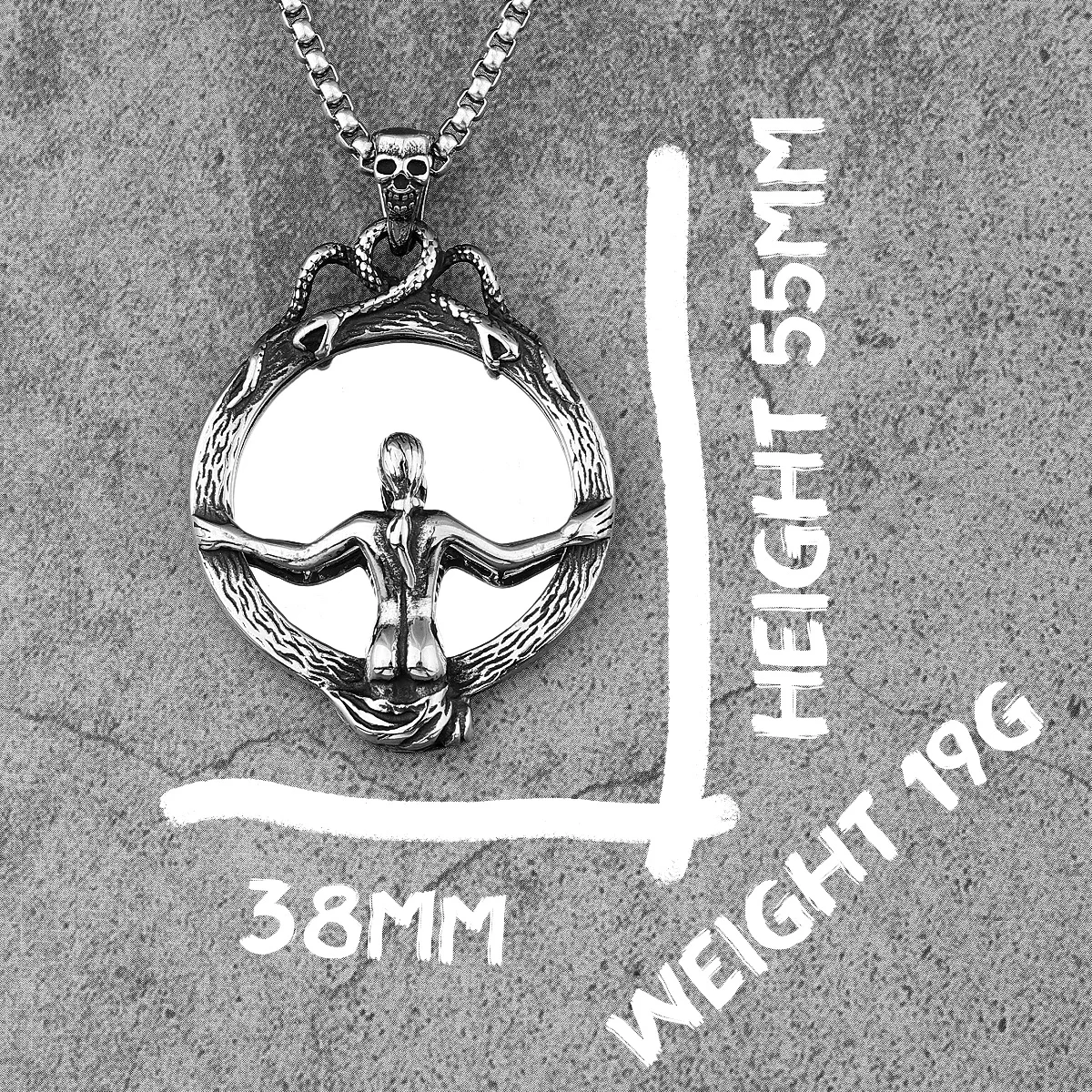 Beauty Devil Magic Mirror  Stainless Steel Men Women Necklaces Pendants Chain Punk Fashion Jewelry Creativity Gift Wholesale