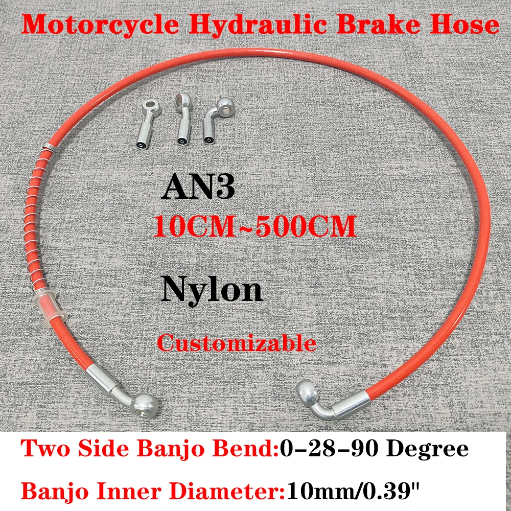 

USERX Motorcycle Dirt Bike Braided Brake Hose Line Steel Brake cable Hydraulic Banjo pipe motorcycle Universal Racing Orange