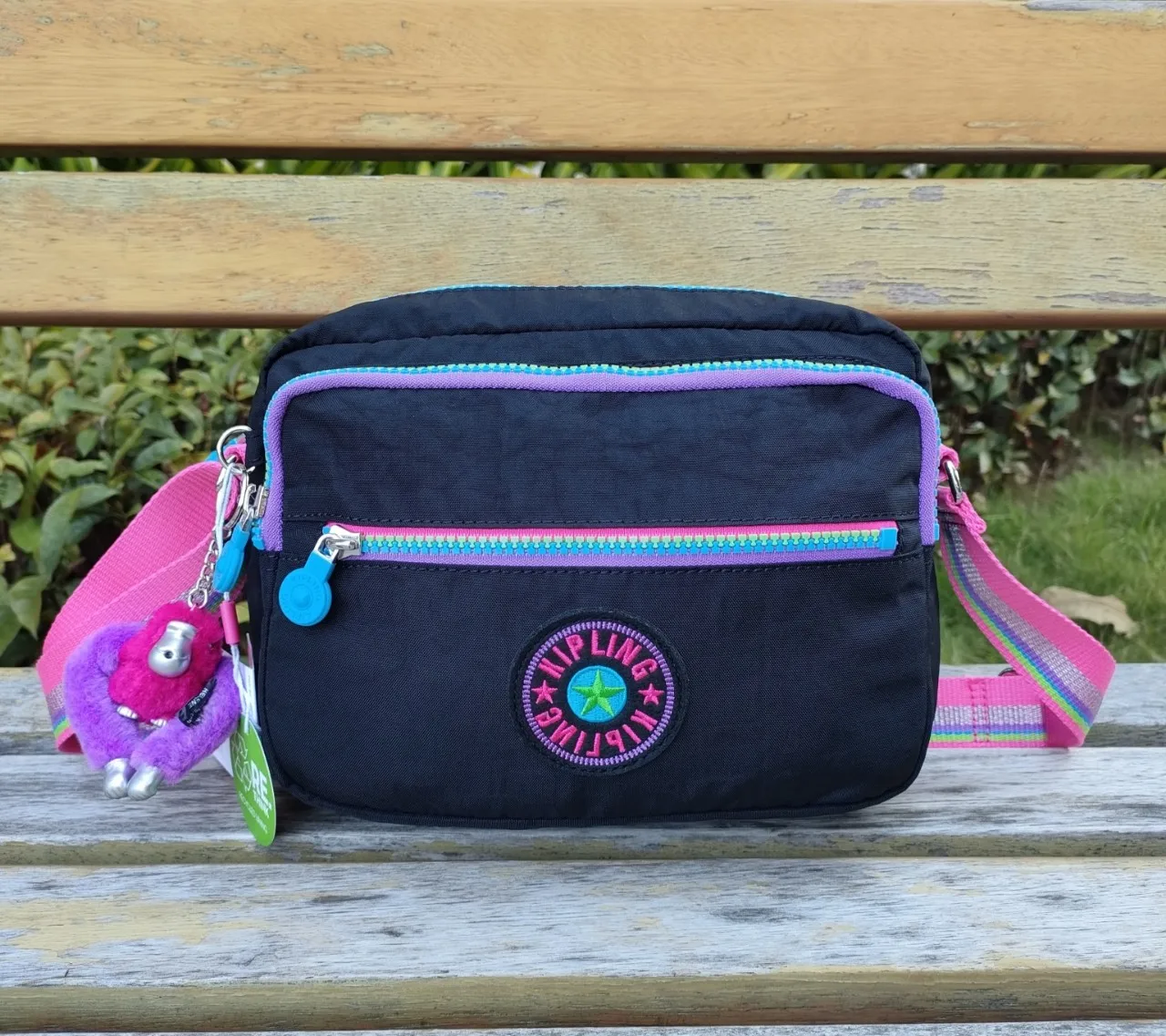 Kipling gorilla blue pink fashion casual two-layer bag large capacity all-match crossbody lunch bag Boston bag crossbody bag