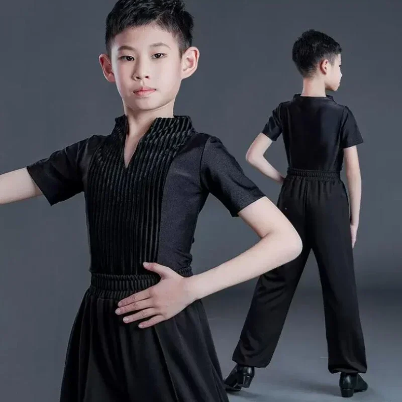 

Children Latin Dance Costume Clothes Boys Latin Dance Dress Top Pants Suit Rumba Competition Dancewear Tango Cha Cha Costumes