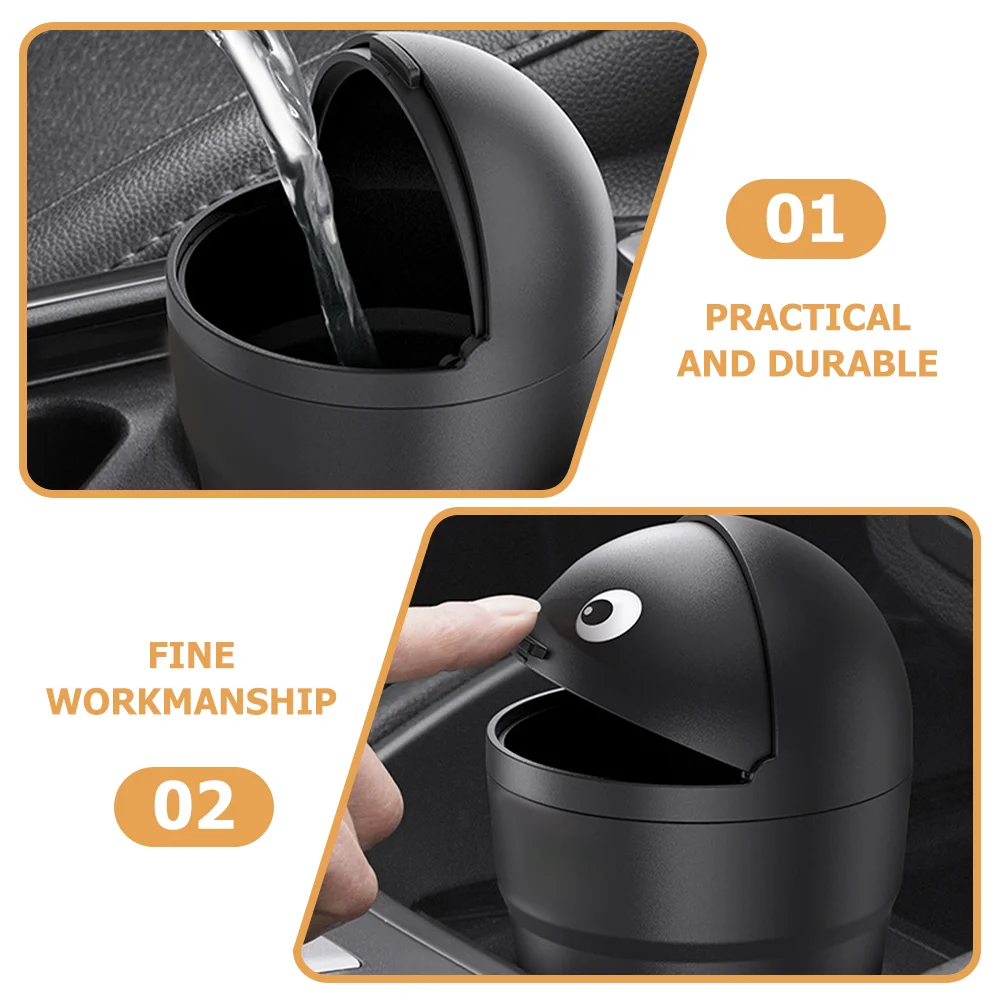 2 Pcs Mini Trash Can Car Gadgets Dustbin Door Accessories Containers Garbage Plastic for