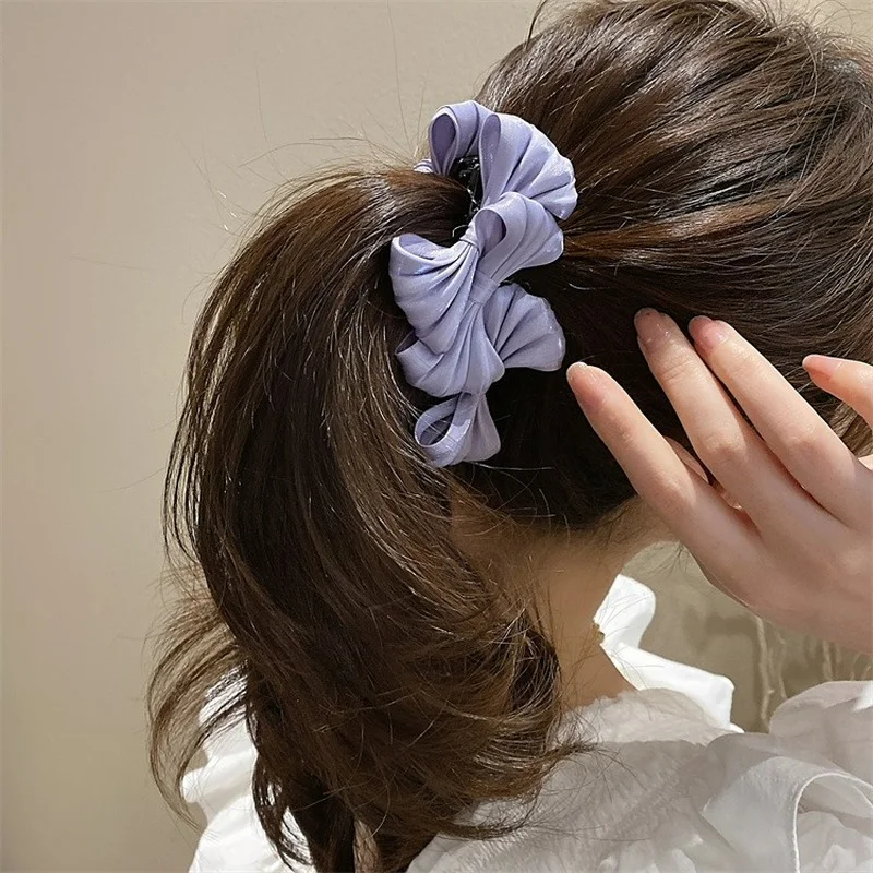 South Korea\'s new big bow banana clip vertical clip ponytail hair clip headdress female hair accessories female grab clip