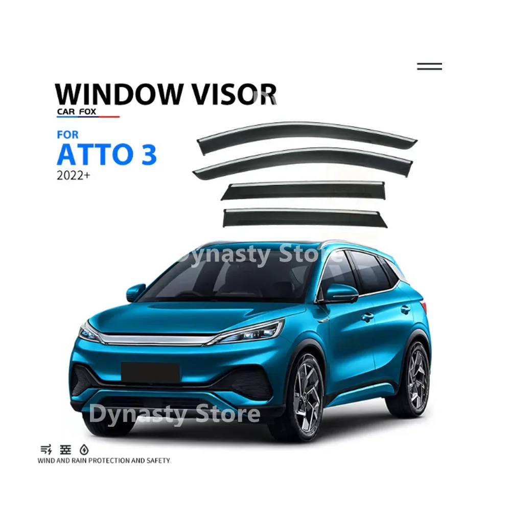 

Car Window Visor Waterproof Protect Sunny Rainy Shelter Auto External Accessory For BYD YUAN PLUS ATTO 3