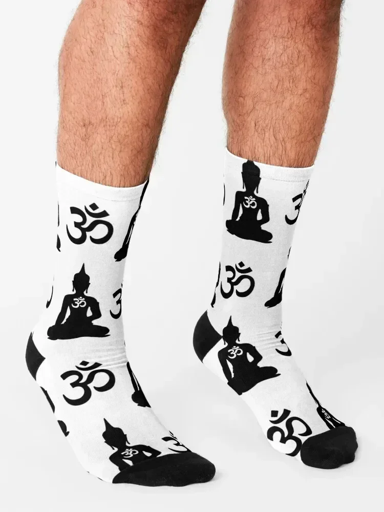 بوذا بسيط مع جوارب رمز هندوسية Om الكثير من الجوارب الحرارية الشتوية للرجال والنساء