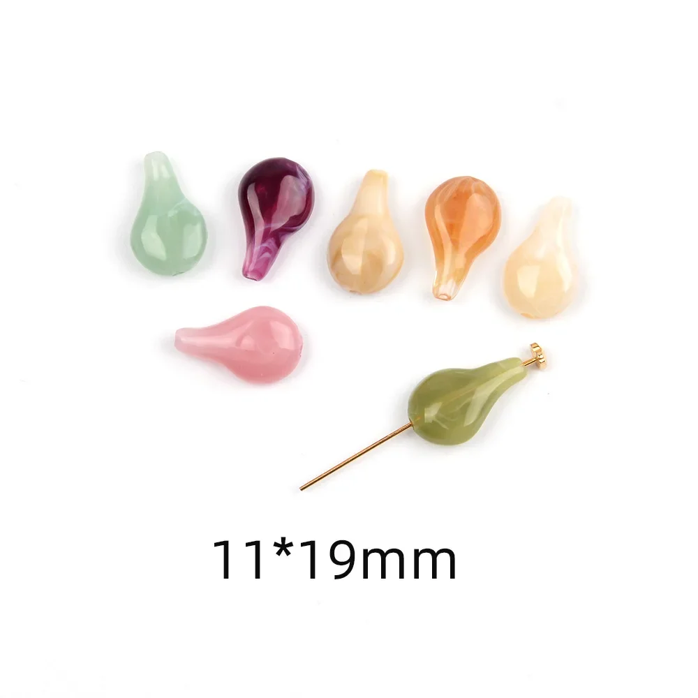 20 Pieces 11 * 19mm Halo Dye Flat Water Droplets Acrylic Retro Beads DIY Handmade Clothing and Jewelry Accessories Materials