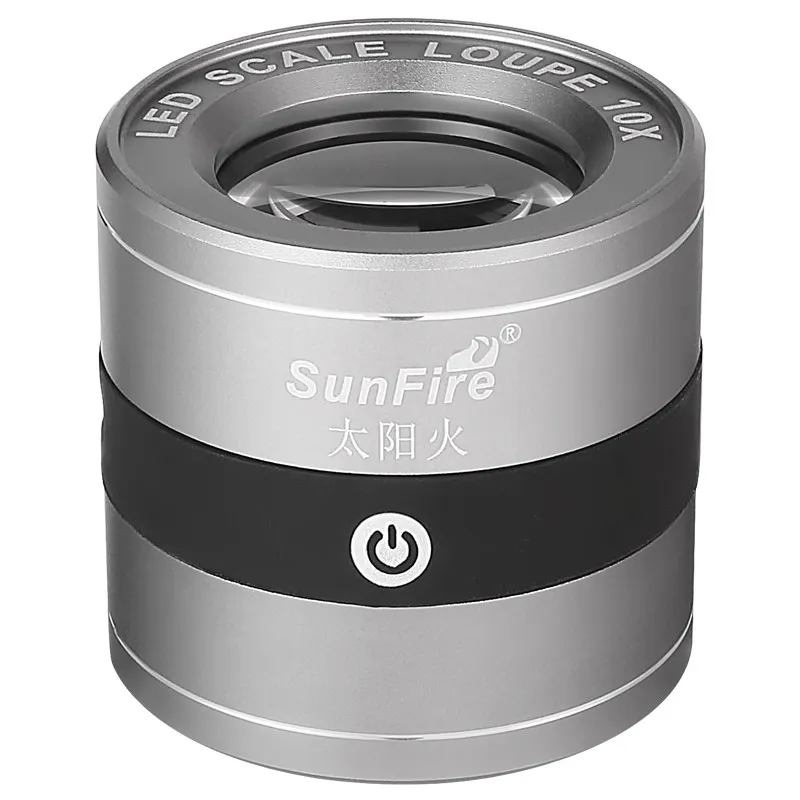 HD 10x Magnifying Glass with LED Lights UV Lamp Magnifier Measurement Fabric Density Inspection Warp and Weft Direction Loupe