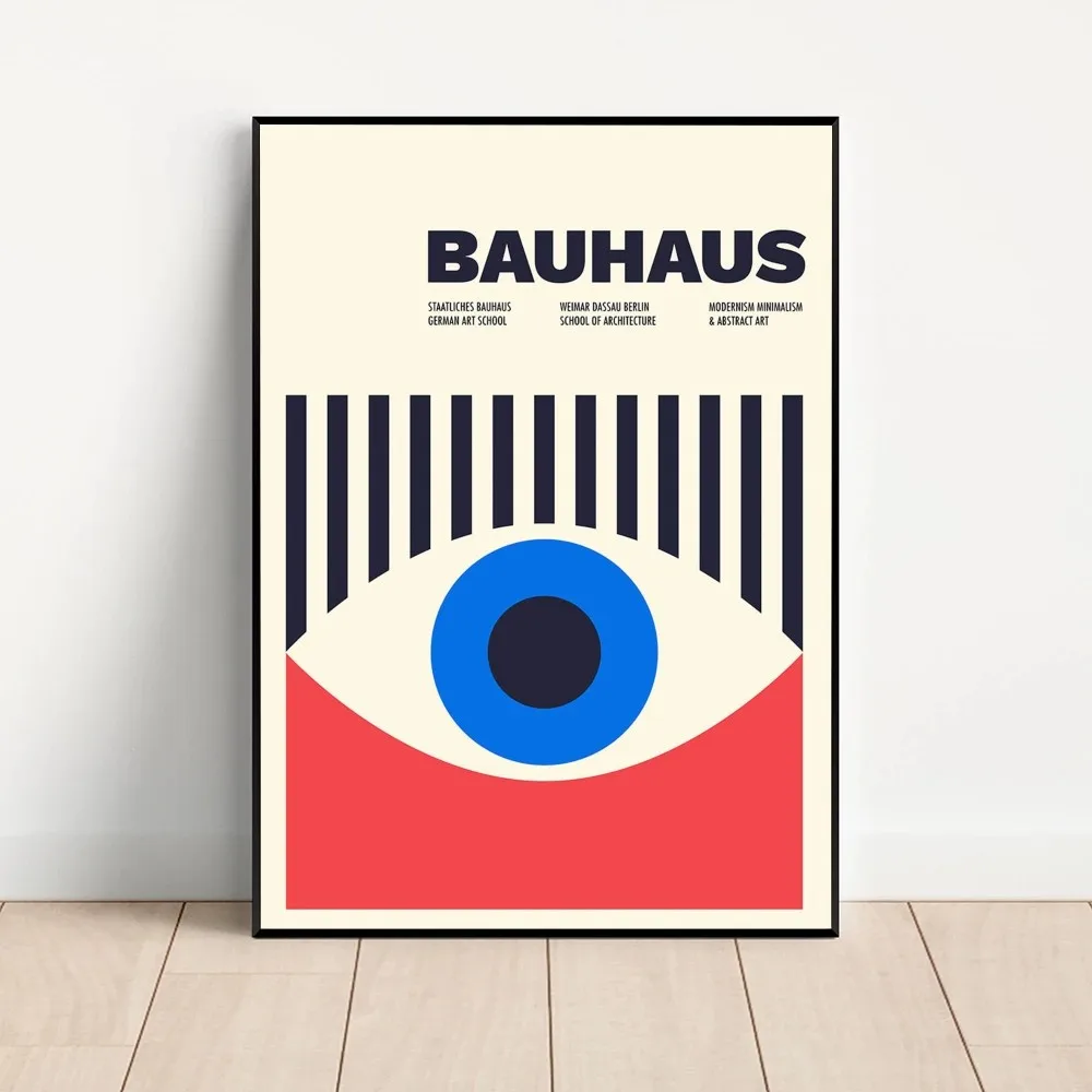 Hot Bauhaus Abstract Geometrica Plakat Kraft Paper Vintage Plakat Wall Art Malarstwo Studium Sztuka Estetyczna Mały Rozmiar Naklejki Ścienne