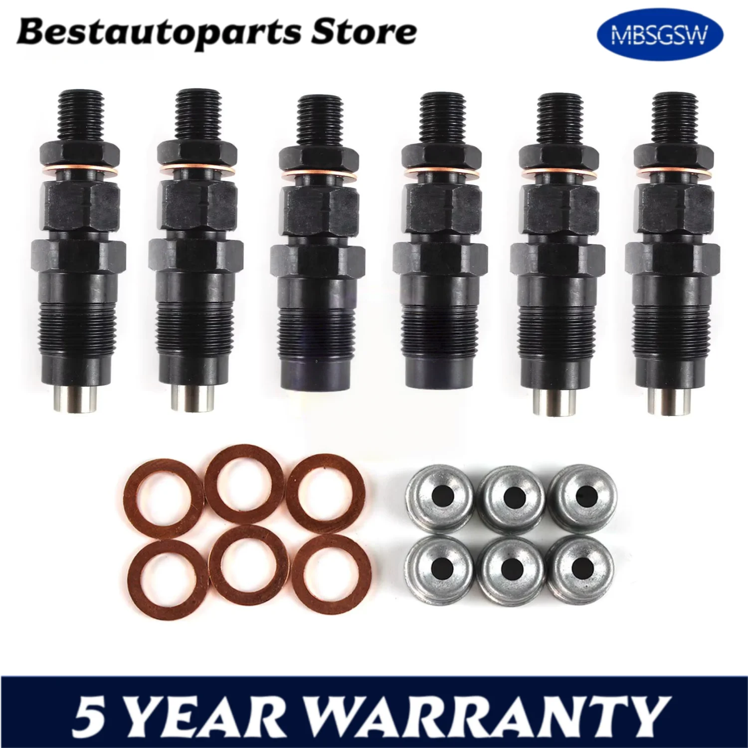

6PCS Diesel Fuel Injectors For Toyota Coaster Landcruiser 1HZ 70 & 80 Series