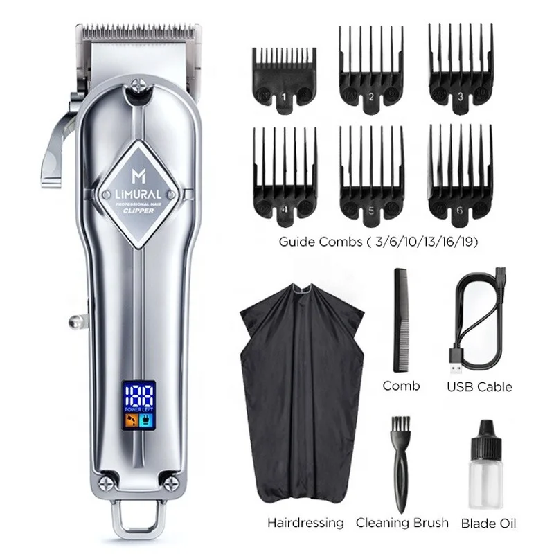 Limural LM K11S with 8 Coded Guards Professional Cordless Close Cutting Hair Cutting Clippers Trimmer Barbers for Men Women Kids