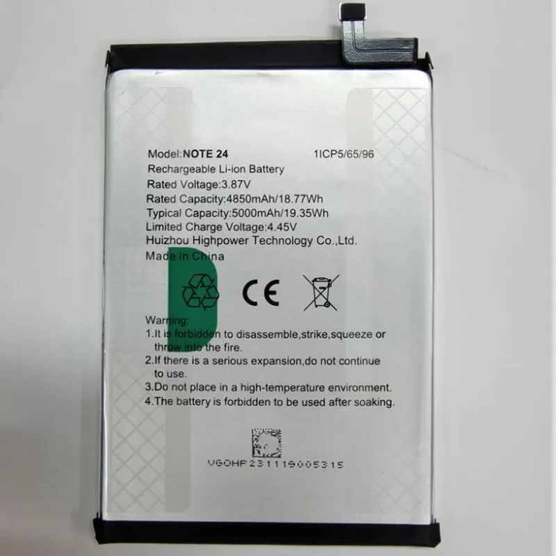 New LI426595ADTHP 5000mAh 3.87V Battery For Note 24 Mobile Phones