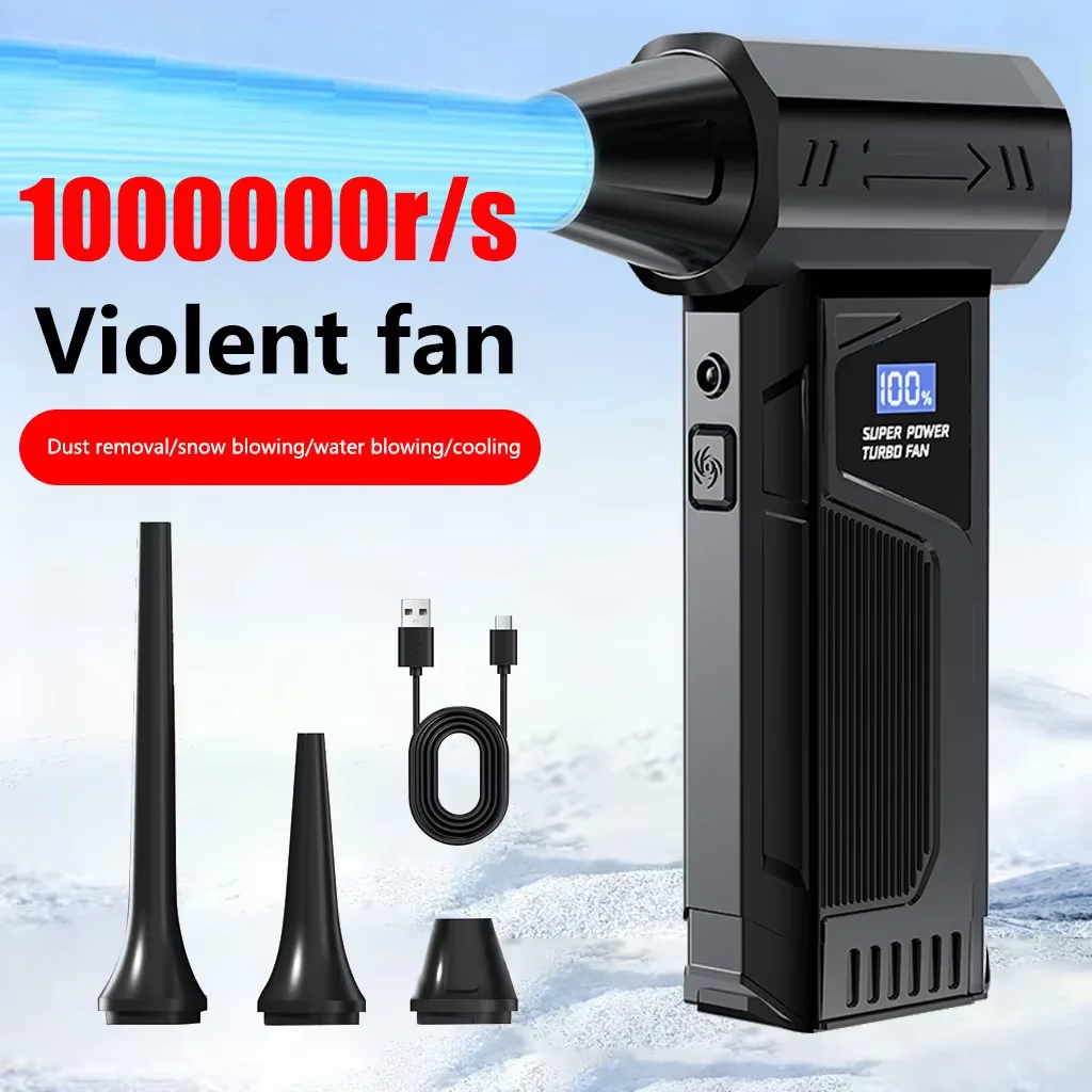 

Wireless Jet Fan Brushless Motor Turbo Air Blower For Car Cleaning With LED Light Digital Display Portable Outdoor Use