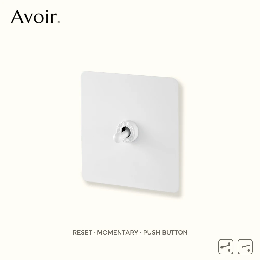 

Avoir White Brass Lever Switch For Home Toggle Switch 220V Stainless Vintage Reset Switches UK FR Electrical Sockets Wall Modern