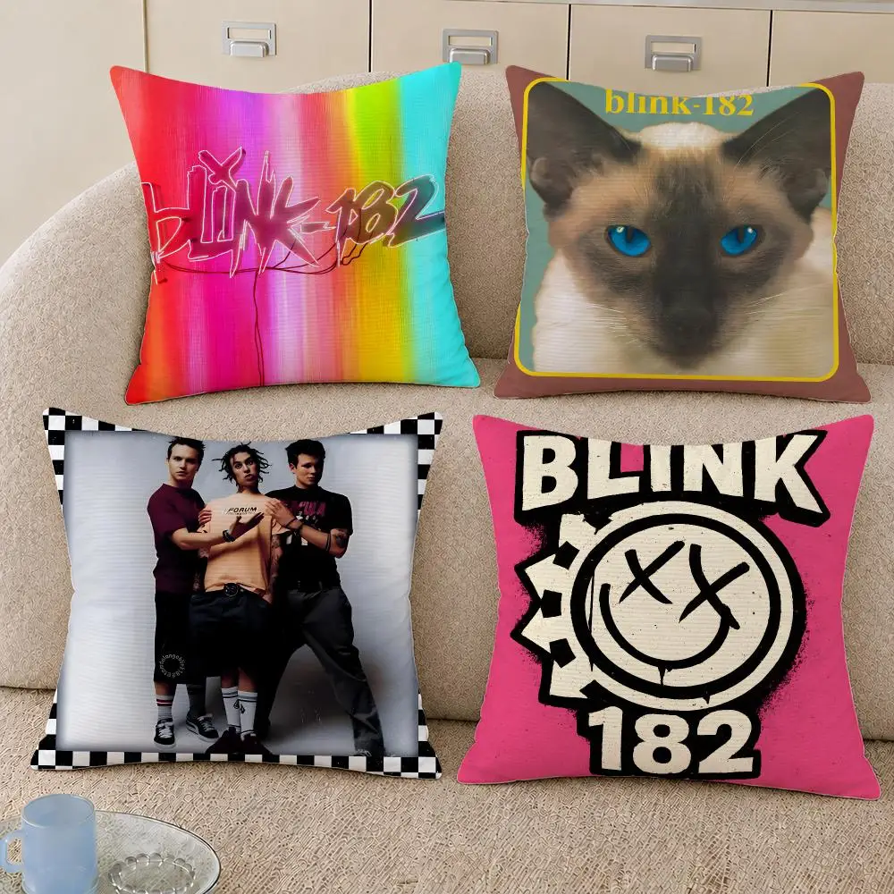 Band Blink 182 Pop Punk Cushion Cover Decorative Pillowcase Soft Short Plush Cozy Durable Sofa Home Decor Items Gift