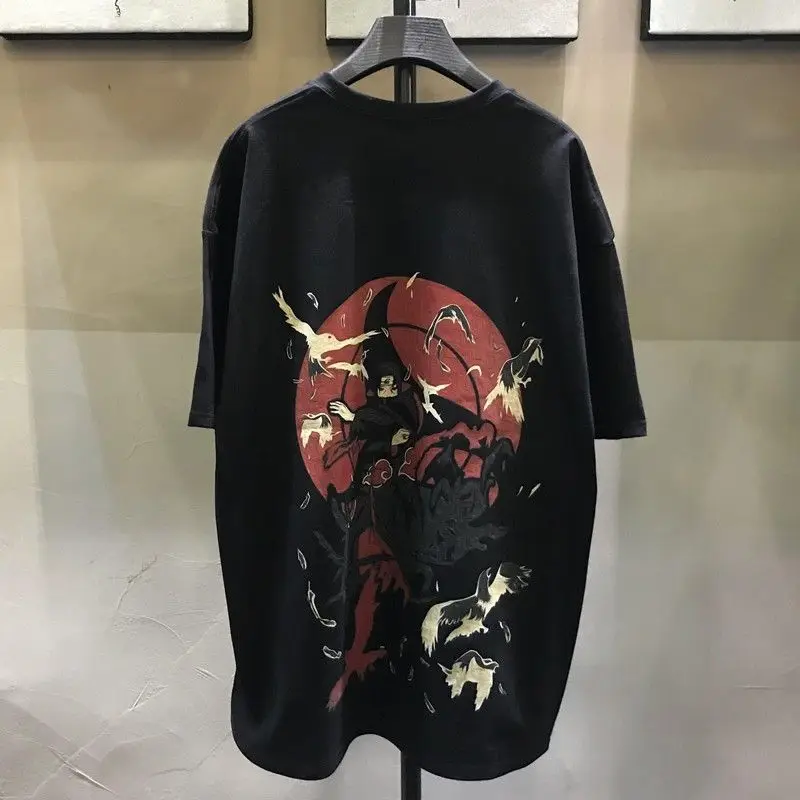 

Naruto series T-shirt, the same for men and women, retro street printing short sleeves, trendy brand Uchibo ferret half sleeves