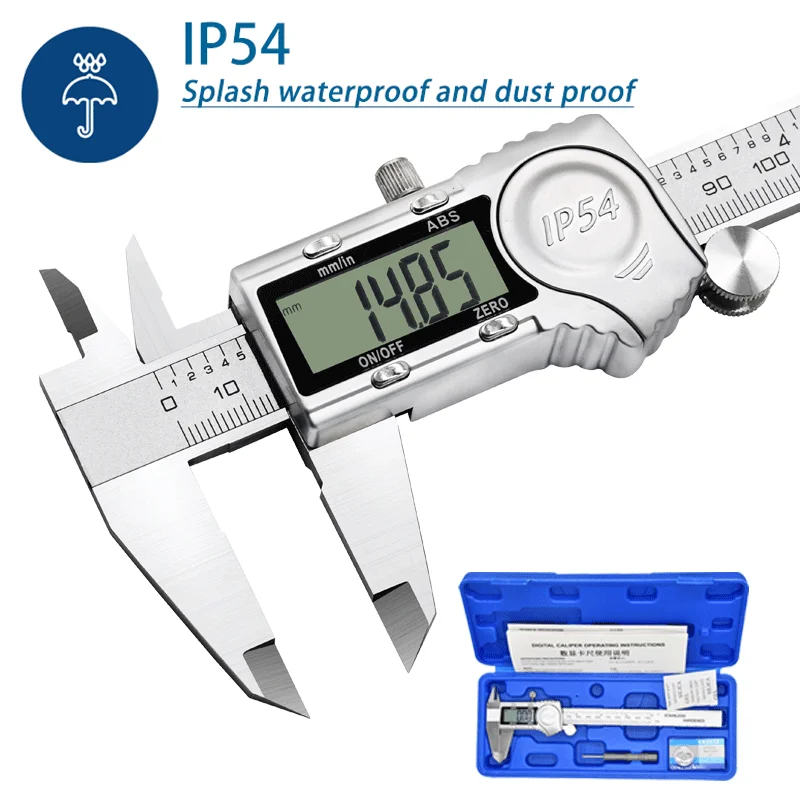 

IP54 Digital Caliper 150/200/300mm LCD Digital Vernier Calipers 8in Electronic Measuring Stainless Steel Caliper Digital