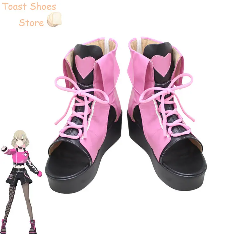 Project Sekai Kleurrijke Podium Azusawa Kohane Cosplay Schoenen Pu Lederen Schoenen Halloween Carnaval Laarzen Cosplay Rekwisieten Kostuum Prop