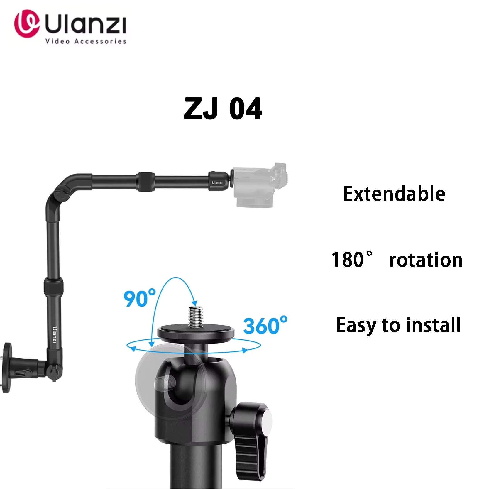 Оригинальный настенный складной телескопический кронштейн Ulanzi ZJ04 360° °   Карданный подвес Гибкое хранилище Многоугольная съемка Верхний вид стола