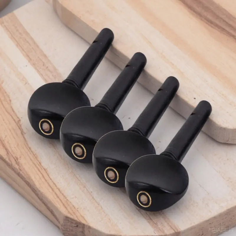 

4Pcs Natural Ebony Violin Tuning Pegs Replacement High Pegs for Violin Fiddle Easy Assembly No Shaft Rubbing