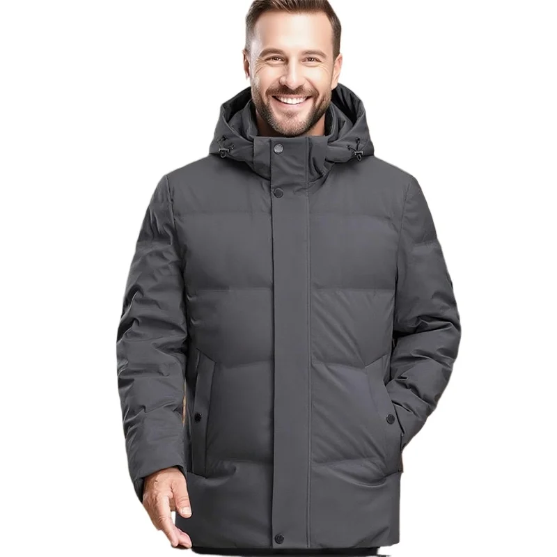 

Новые мужские зимние пуховые пальто с капюшоном, куртки-пуховики, повседневные пальто на утином пуху, качественные мужские уличные ветрозащитные зимние теплые парки, размер 5X