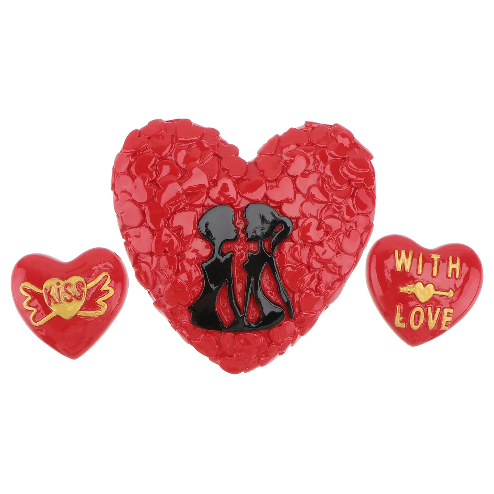 

3 Pcs Love Fridge Magnet Refrigerator Sticker Cartoon Decorations Kitchen Gadget Red