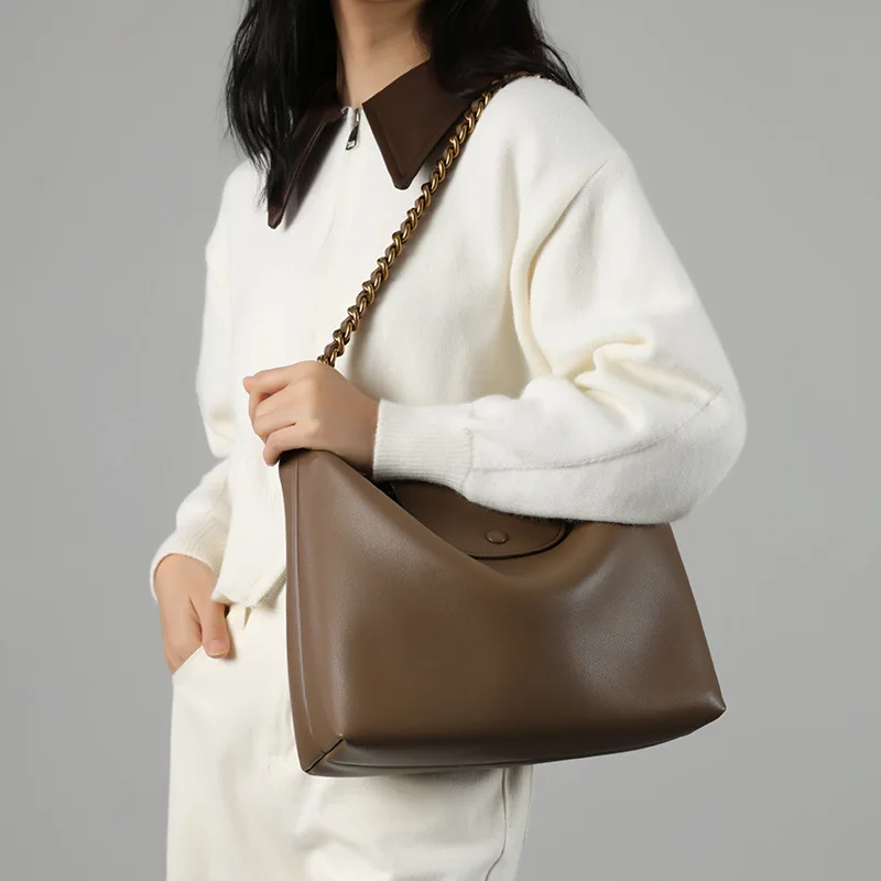 Luxe Merk Tas Dames 2024 Lederen Damestas Mode Hand Schouder Ontwerp Gevoel Grote Capaciteit Tas Dames Portemonnees En Handtassen