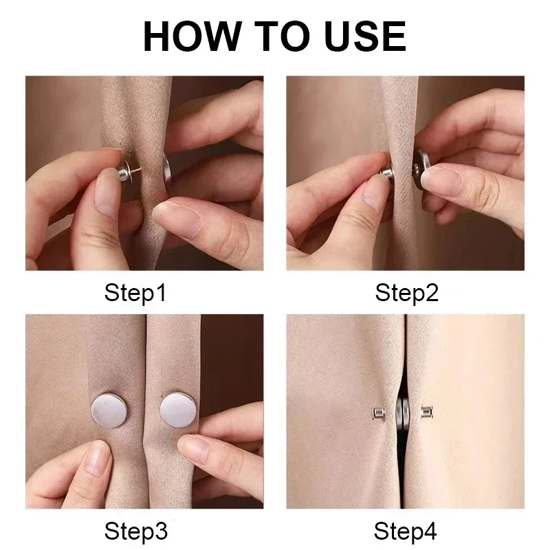 Curtain Magnetic Button Detachable Curtain Fix Fastener Clip Prevent Light Adjustment Window Screen Close Magnet Buckle