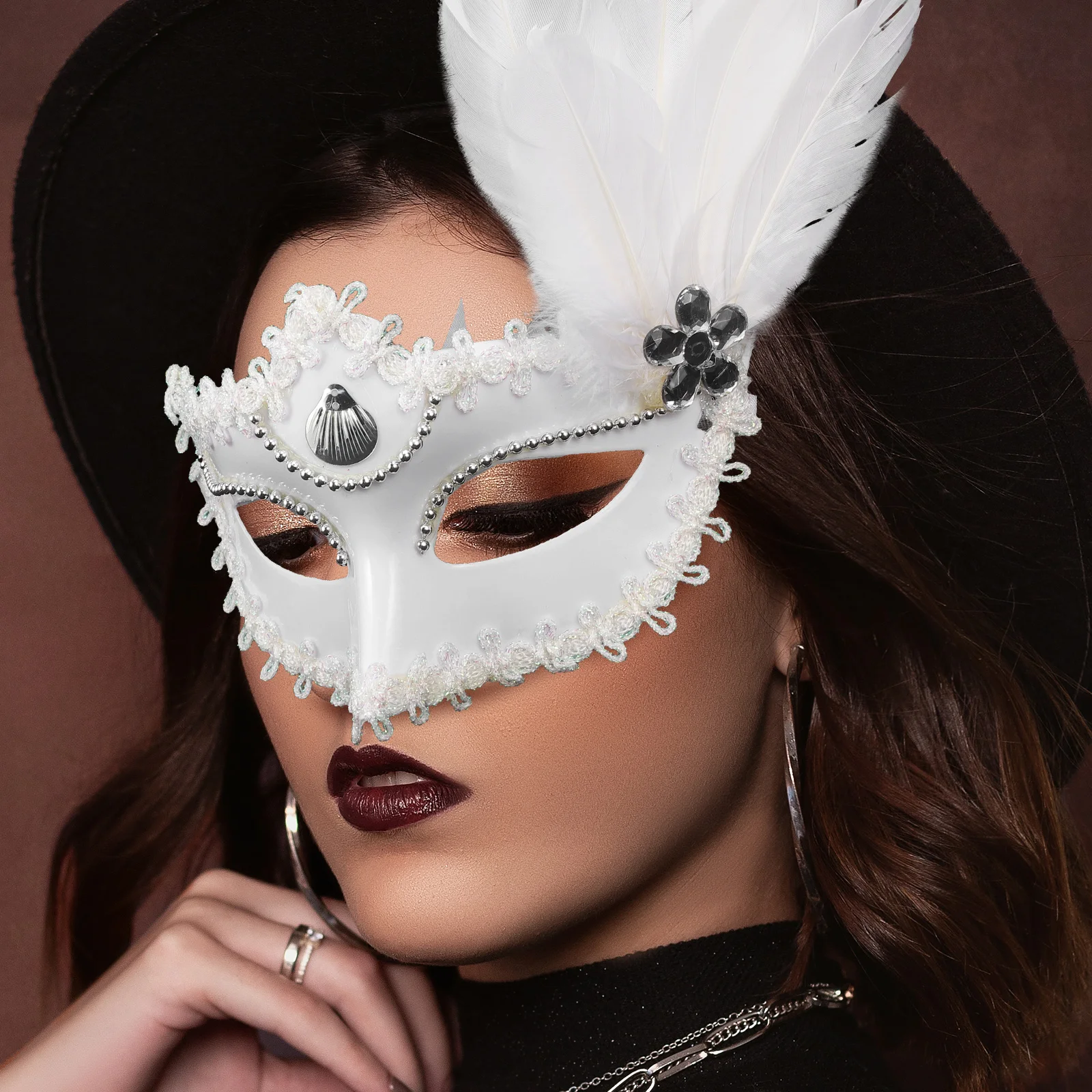 

2 Pcs Decorative Mask Women Ladies Masquerade Masks for Couple Party Mardi Gras Carnival European and American Miss