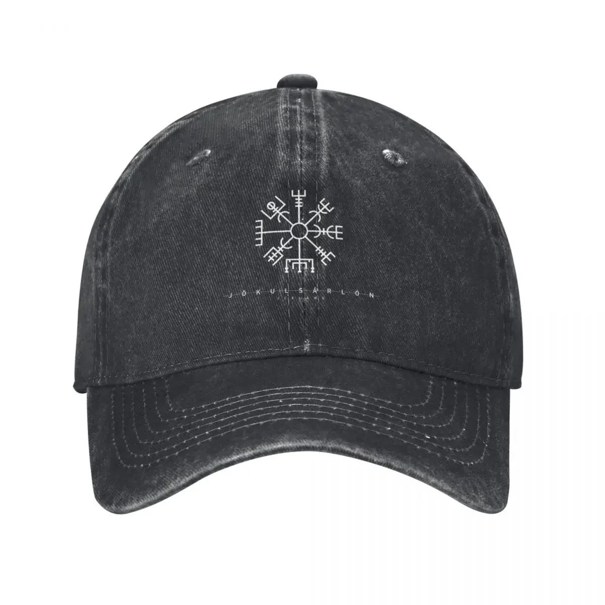 White Jokulsarlon Iceland Vegvisir Logo Baseball Cap foam party Hat Golf Cap For Man Women's