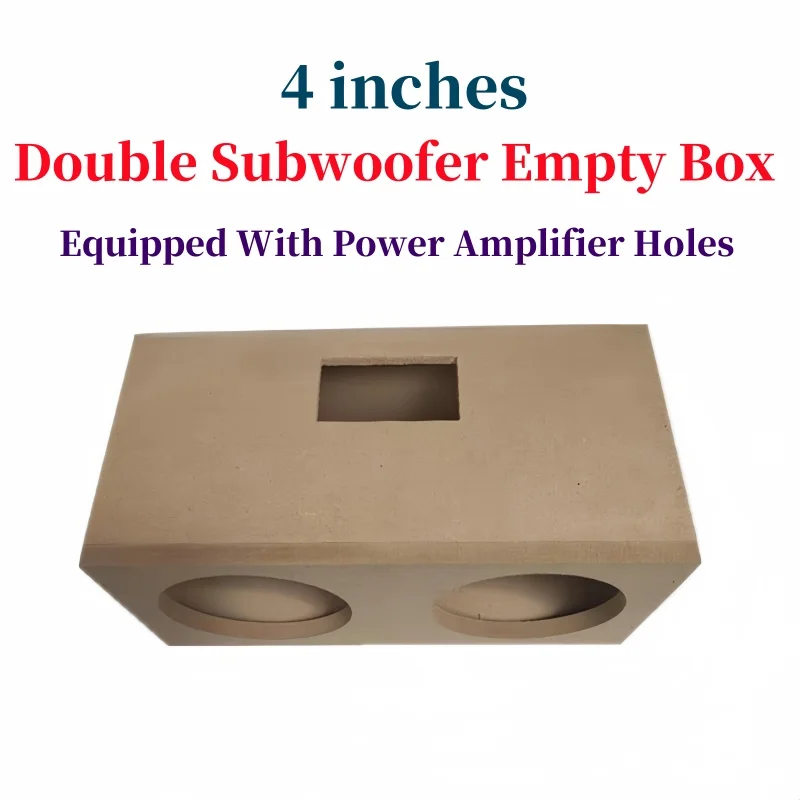 4-inch Dual Subwoofer Empty Box with Power Amplifier Hole Active Subwoofer Drawer DIY Car/Home Speaker Box Subwoofer Housing