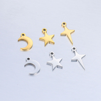 304 Stainless Steel Galaxy Charms Multicolor Star Moon Polished Metal Pendnats DIY Making Earrings Necklace Jewelry Gifts,5PCs