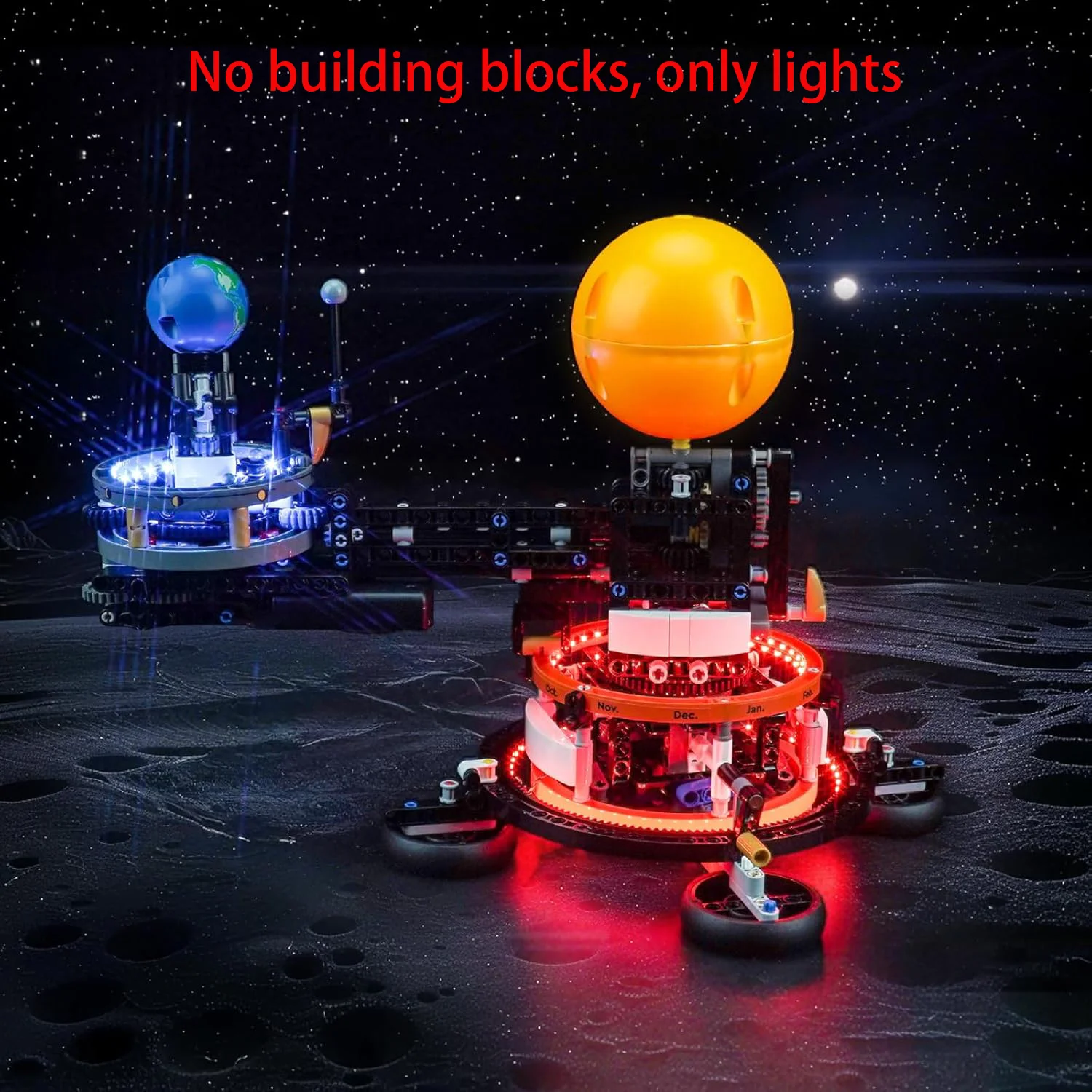 O conjunto de luz LED LYBMTWF 42179 é adequado para blocos de construção Planet Earth and Moon in Orbit (incluindo apenas acessórios de iluminação)