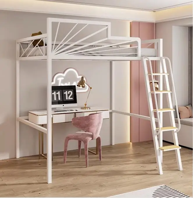 Wrought iron small loft bed elevated bed High and low bed