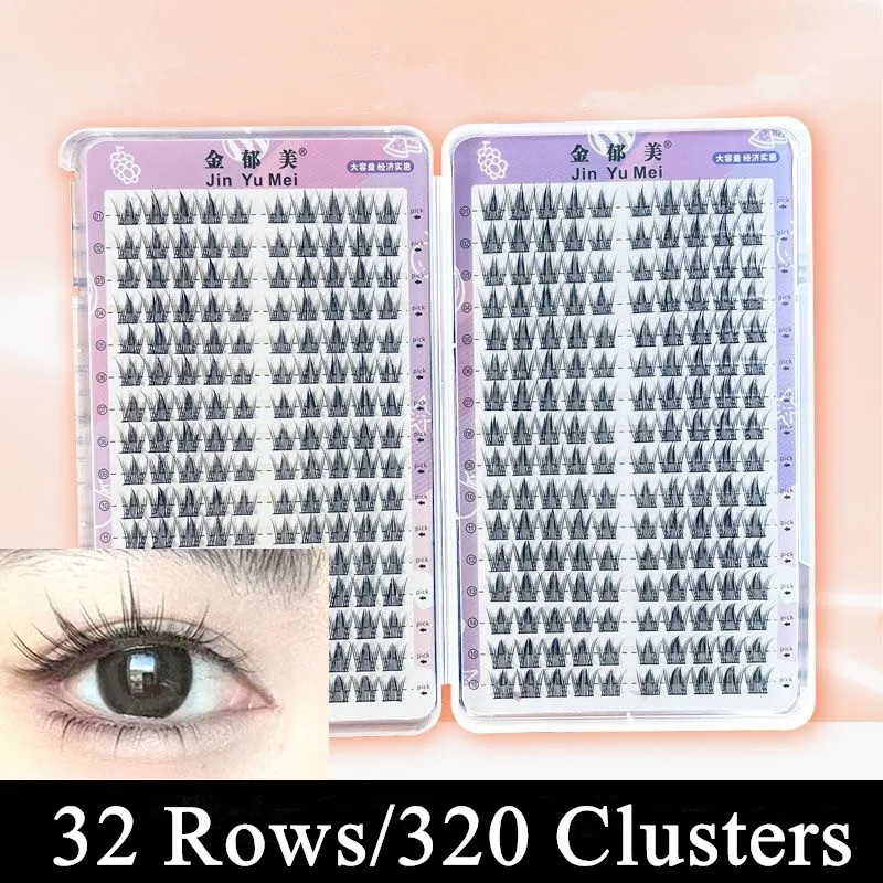 

32 Rows Manga False Eyelashes Large Capacity Tapered Thick Reusable Segmented Individual Cluster Lash Extensions Enlarge Eyes