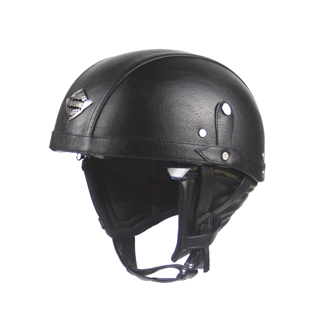 خمر نصف بو خفيفة الوزن قوية ركوب الخيل في الهواء الطلق السلامة الأسود دراجة نارية سكوتر الرجعية الكلاسيكية دائم #4