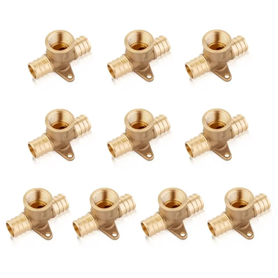 

of 10 Pex 3 4 x 3 4 x 1 2 Female NPT Threaded Dropear Tee, Brass Crimp Fittings, ASTM F1807,PEX180717310PCS