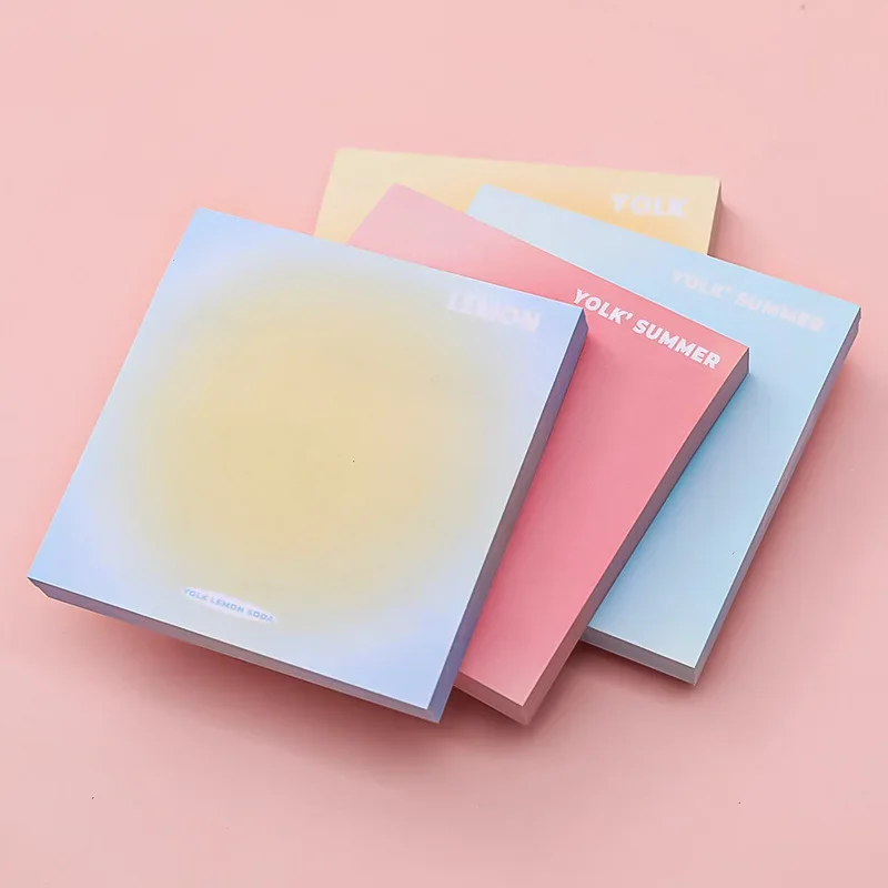 50Pcs Gradient Color Memo Pad Office School Supplies Sticky Notes Memo Notepad Cute Planner Stickers Bookmark Stationery Sticker