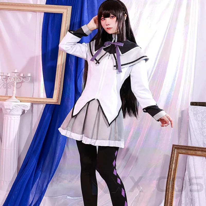 

Костюм для косплея Yiyi Akemi Homura, платья, аниме Puella Magi Madoka Magica, костюмы, парик, полный комплект головных уборов для комиксов