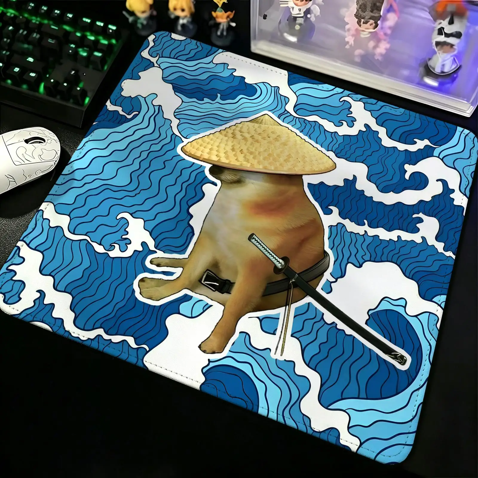 Cheems Memes Mouse Pad Compact Gaming Mat Reinforced Stitched Border, S/M/L Sizes Portable Laptop Desk Pad for Office & E-sports