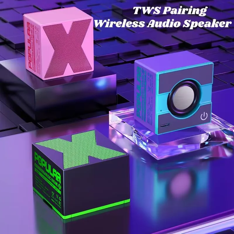 Mini Bluetooth Speaker Wireless Loudspeaker Crack LED SD Card USB Subwoofer Portable MP3 Music Sound Column for PC Mobile Phone