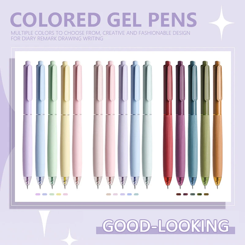 

Набор из 5 гелевых ручек цвета Моранди, разноцветные, с тонким наконечником 0,5 мм, подходят для письма и рисования студентам, школьные канцелярские принадлежности