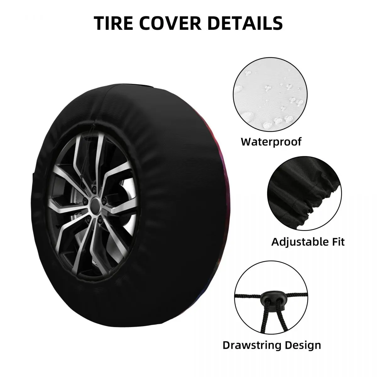 Gorgeous Planet Universe Spare Tire Cover for Jeep Mitsubishi SUV RV Car Wheel Protectors Accessories 14" 15" 16" 17" Inch