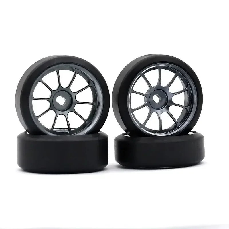 1.5 Degrees Hard Plastic Drift Tires Metal Wheel Rim for 284131 K969 K989 Kyosho Mini-Z 1/28 RC Car Upgrade Parts