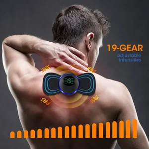 EMS Electric Neck Massager EMS Muscle Massage Stimulator Low Frequency Instrument Back Cervical Calf Patches Joints Mini Device