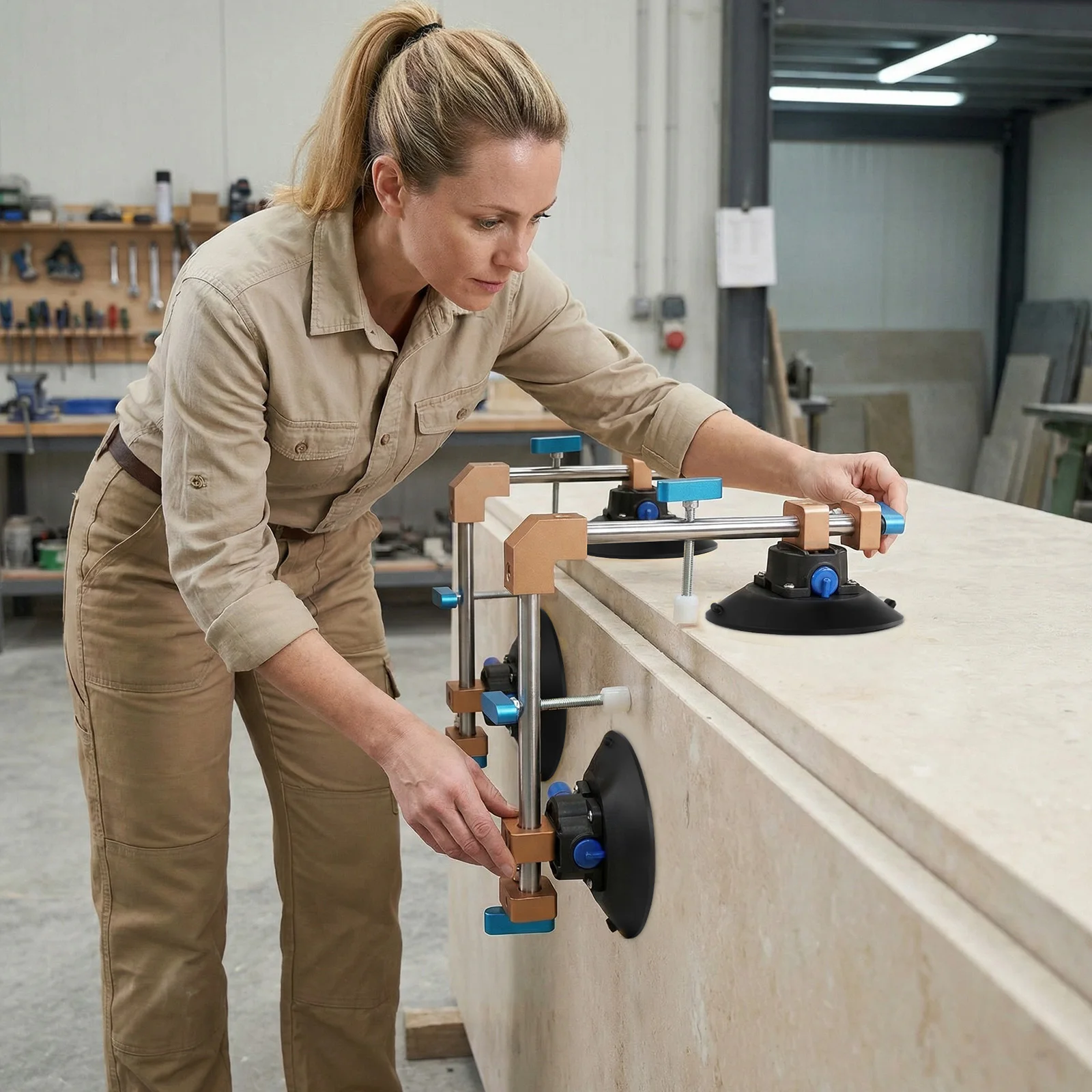 

2 Pack 90 Degree Right Angle Countertop Seam Setter with Suction Cup Stone Setter Installation Tool for Marble Slab Installation