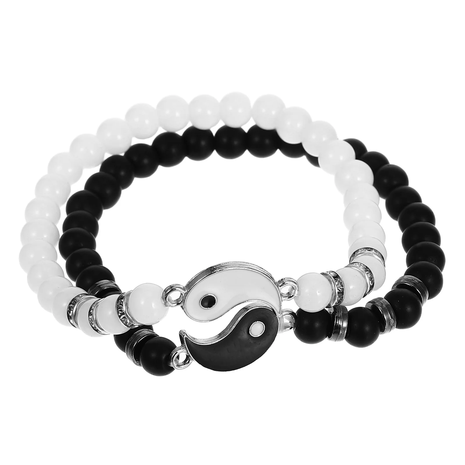 1 Pair Matching Bracelets Adjustable Woven Cord For Couples Friends Beaded Durable Fashion Accessory Perfect Gift