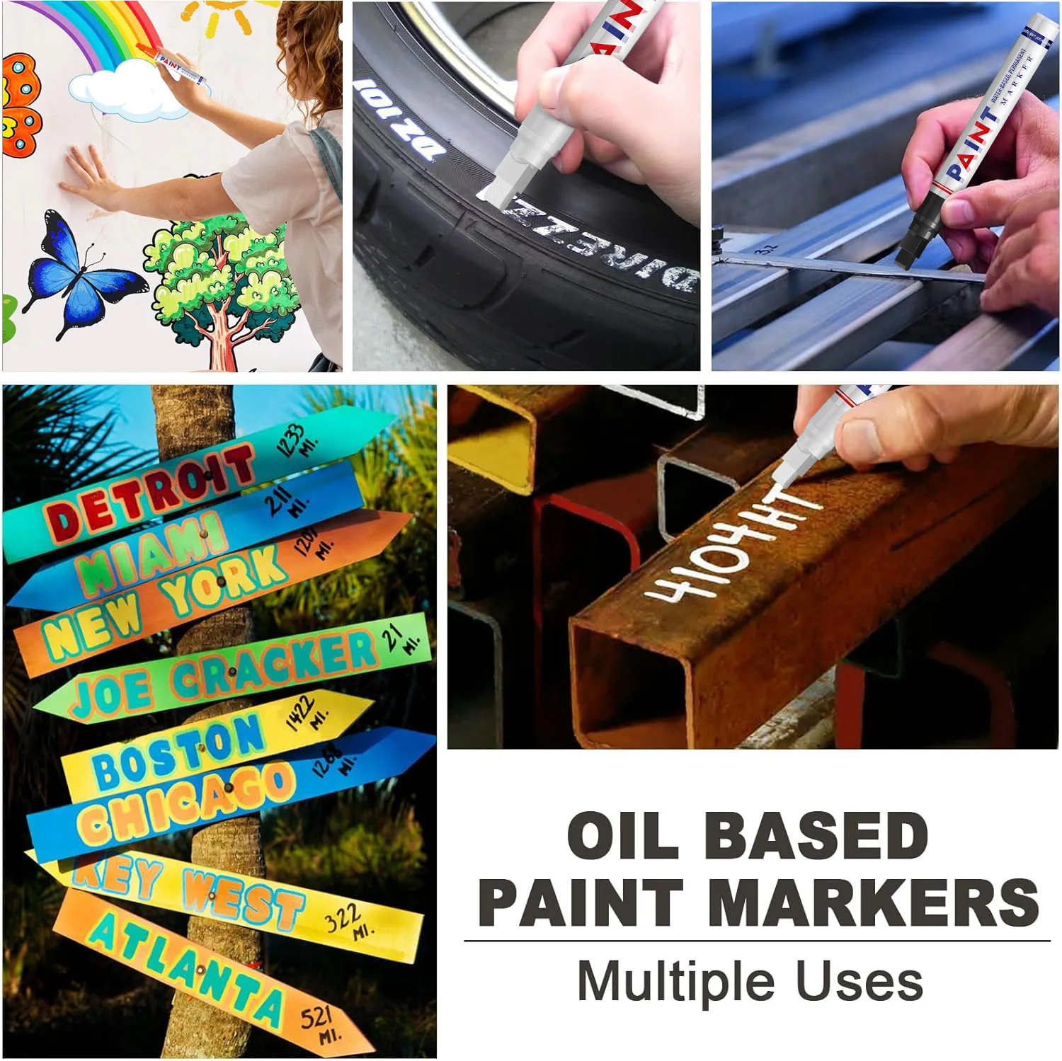 12 لون اللوحة القلم مقاوم للماء الكتابة على الجدران الدائمة اللمس حتى الإطارات ماركر السيارات المطاط الإطارات فقي علامة القلم للدراجات سيارات معدنية